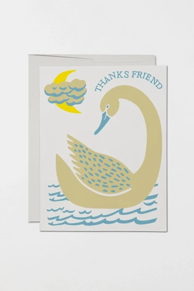 Red Cap Friend Swan Thank You Card