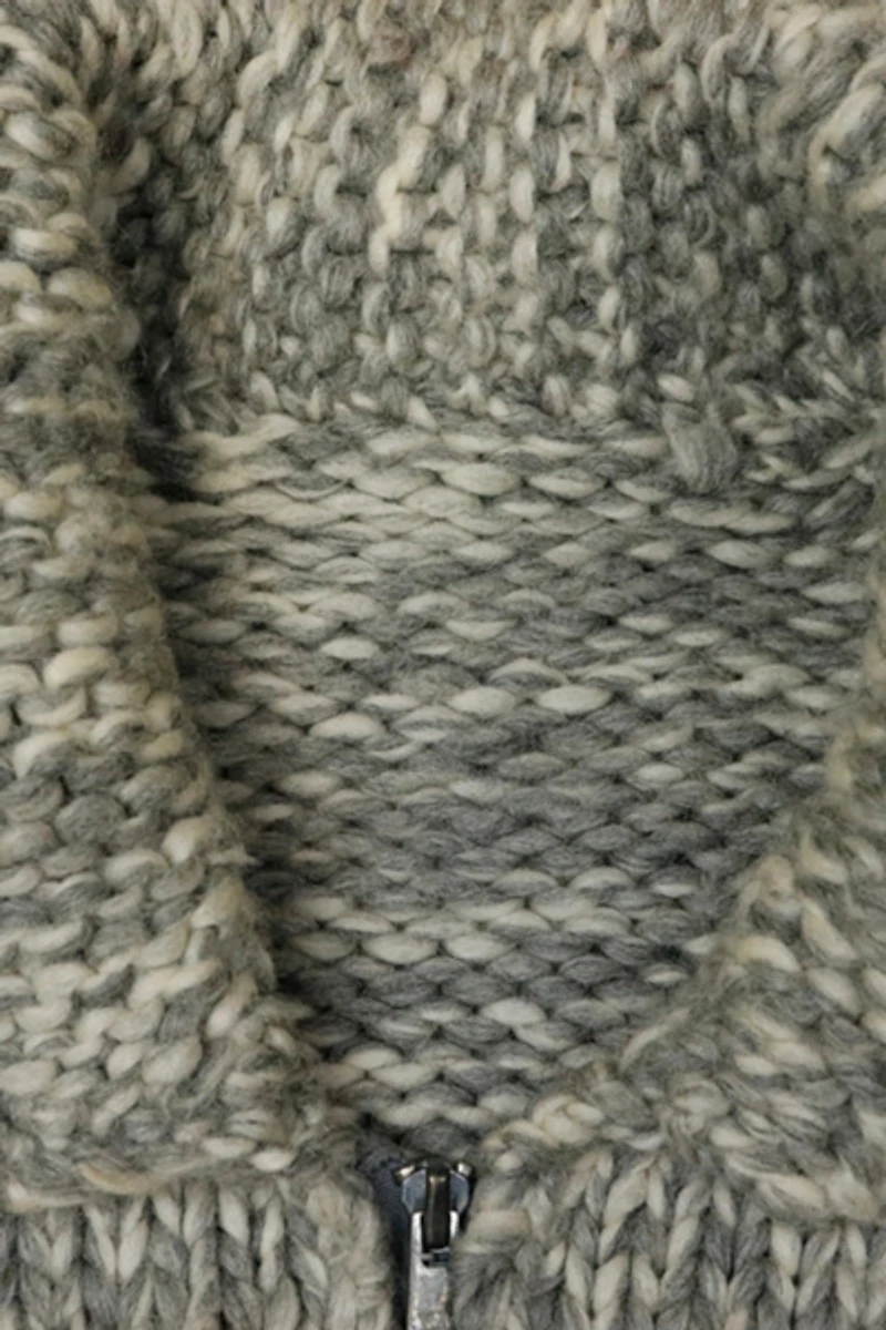 Vintage Hand Knit Zip Sweater 02