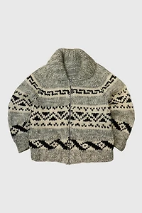 Vintage Hand Knit Zip Sweater 02