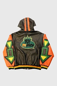 Vintage MTV Yo MTV Raps Leather Hooded Jacket