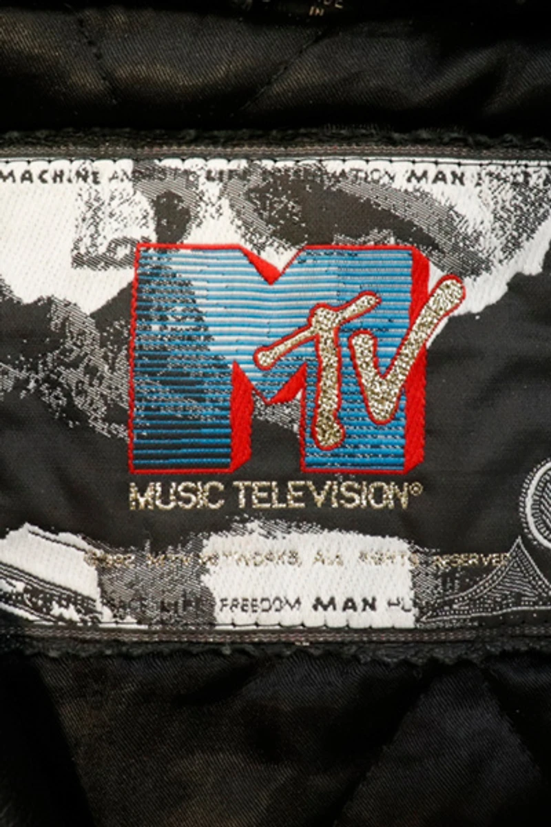Vintage 1992 YO MTV Rap leather Hooded jacket