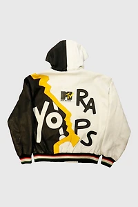 Vintage 1992 YO MTV Rap leather Hooded jacket