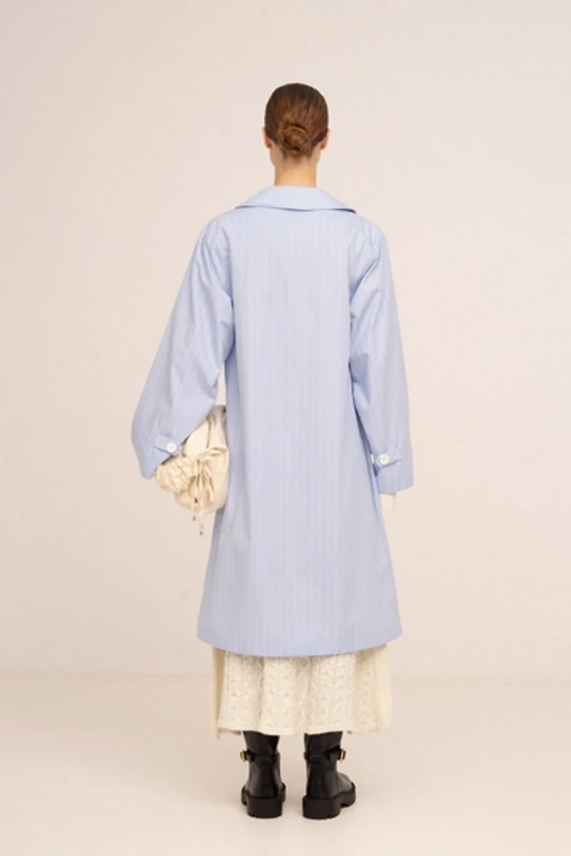 Carmen Says Hunter Striped Trench Coat
