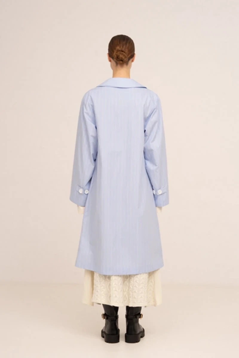 Carmen Says Hunter Striped Trench Coat