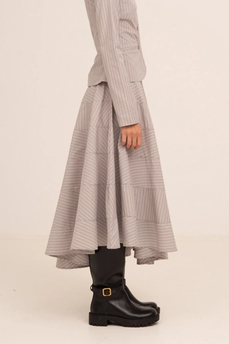 Carmen Says Midnight Striped Flared Skirt