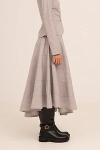 Carmen Says Midnight Striped Flared Skirt