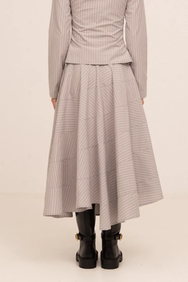 Carmen Says Midnight Striped Flared Skirt