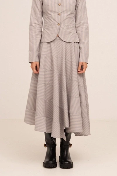 Carmen Says Midnight Striped Flared Skirt