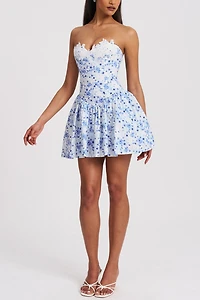 Miss Circle Taleah Floral Print Linen Mini Dress