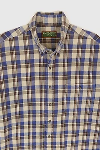 Vintage Blue Plaid Button Down Shirt