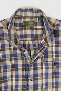 Vintage Blue Plaid Button Down Shirt