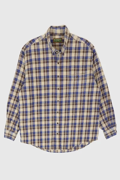 Vintage Blue Plaid Button Down Shirt