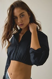 BDG The Mix Cropped Button-Down Shirt