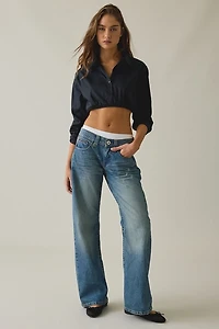 BDG The Mix Cropped Button-Down Shirt