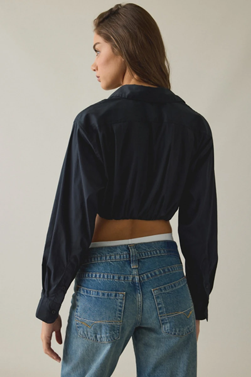 BDG The Mix Cropped Button-Down Shirt