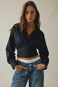 BDG The Mix Cropped Button-Down Shirt
