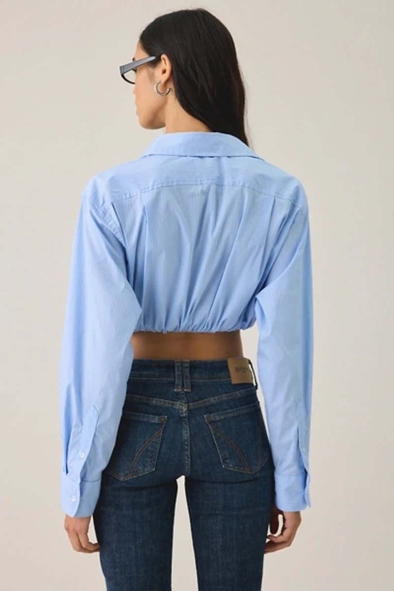 BDG The Mix Cropped Button-Down Shirt
