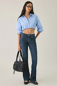 BDG The Mix Cropped Button-Down Shirt