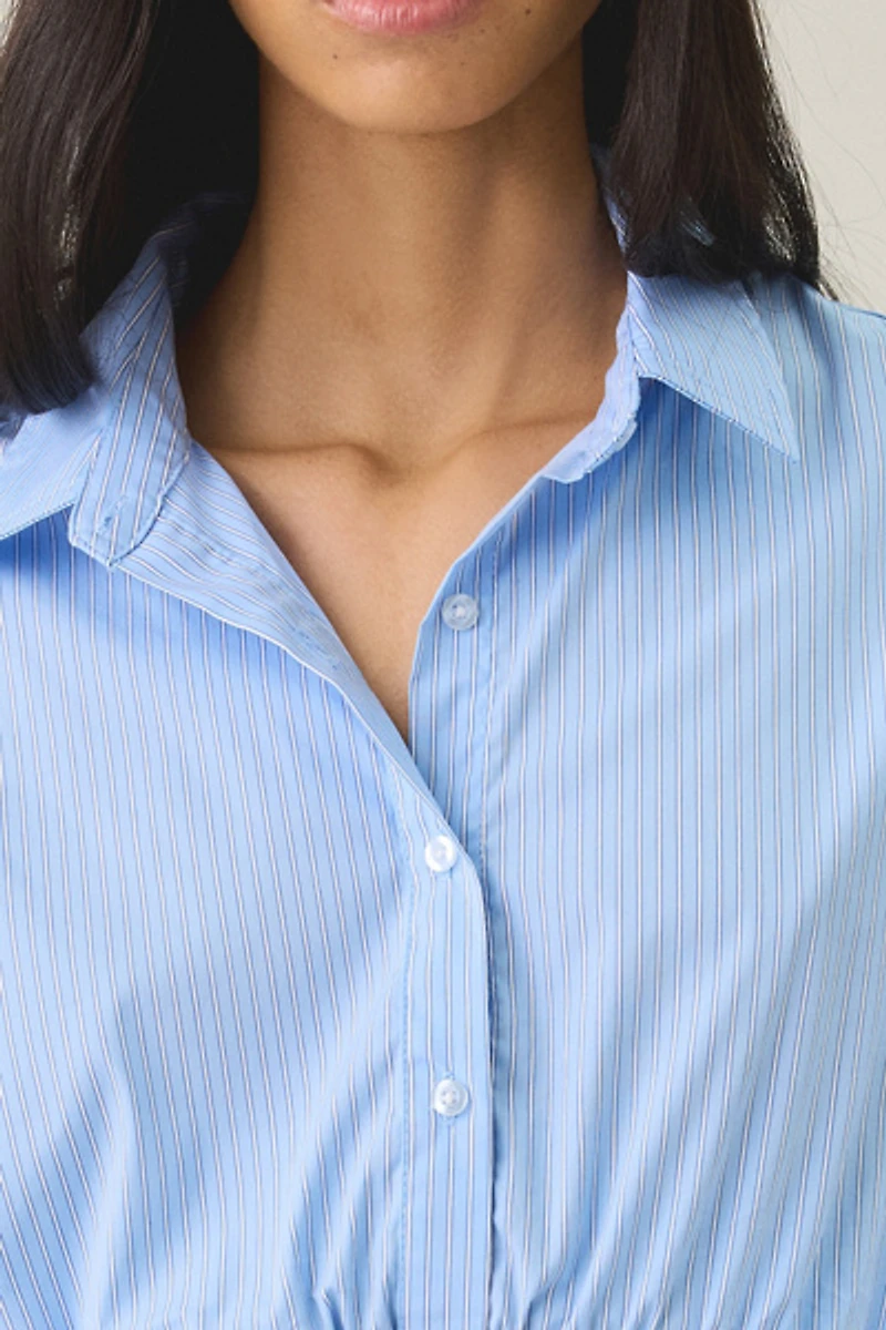 BDG The Mix Cropped Button-Down Shirt