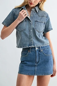 Jemina Denim Muse Cropped Shirt
