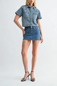 Jemina Denim Muse Cropped Shirt