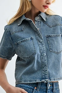 Jemina Denim Muse Cropped Shirt