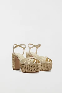 Schutz Keefa Raffia Platform Sandal