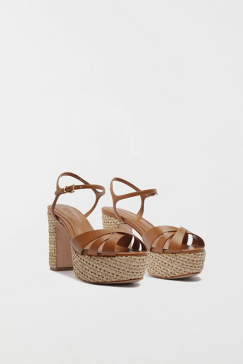 Schutz Keefa Raffia Platform Sandal