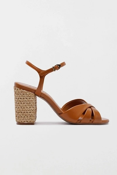 Schutz Keefa Raffia High Block Heeled Sandals