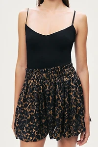 Nocturne Printed Leopard Print Mini Shorts