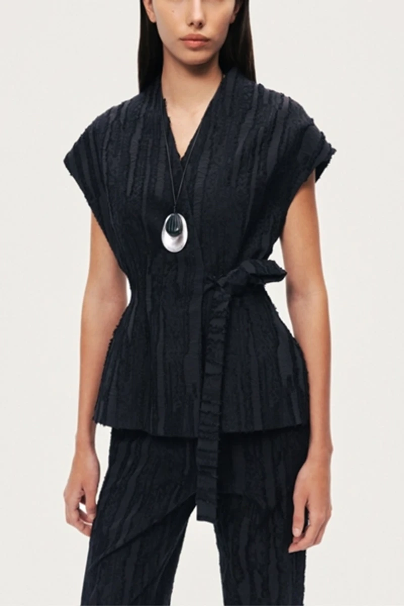 Nocturne Textured Belted Top