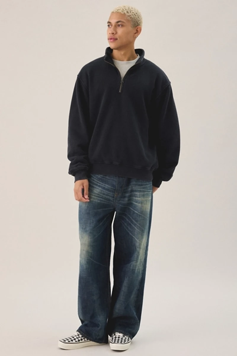 Standard Cloth Washed Quarter Zip Sweatshirt