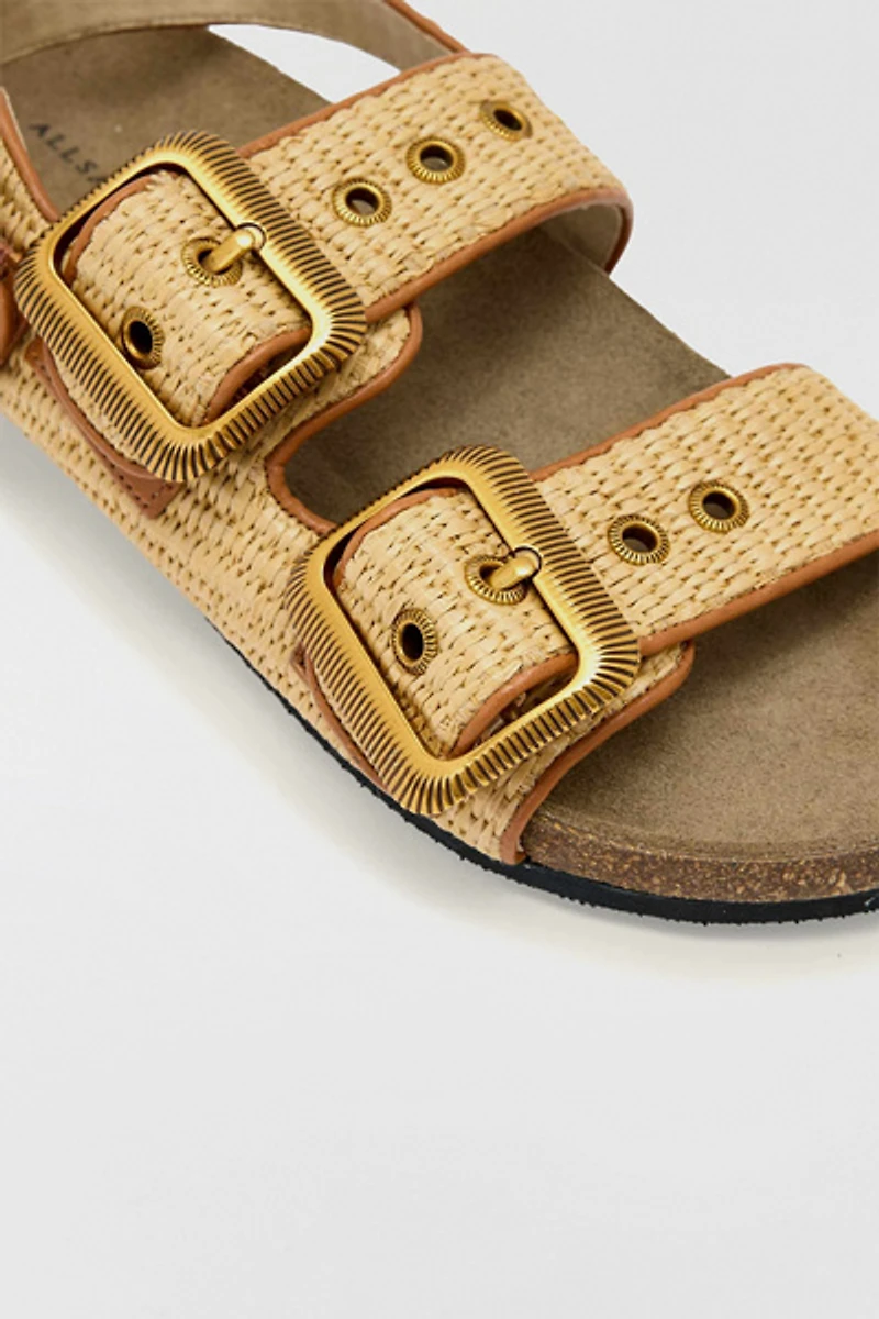 AllSaints Staffa Raffia Slingback Sandals
