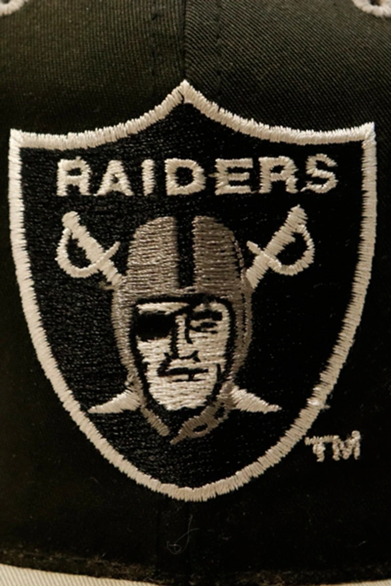 Vintage Raiders Black and White Snapback Hat