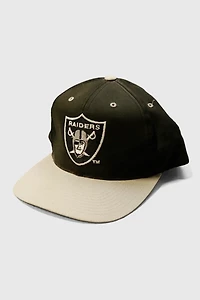 Vintage Raiders Black and White Snapback Hat