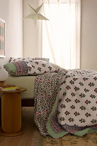 Serena Floral Reversible Cotton Quilt Set