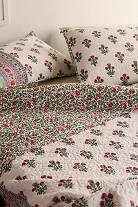 Serena Floral Reversible Cotton Quilt Set