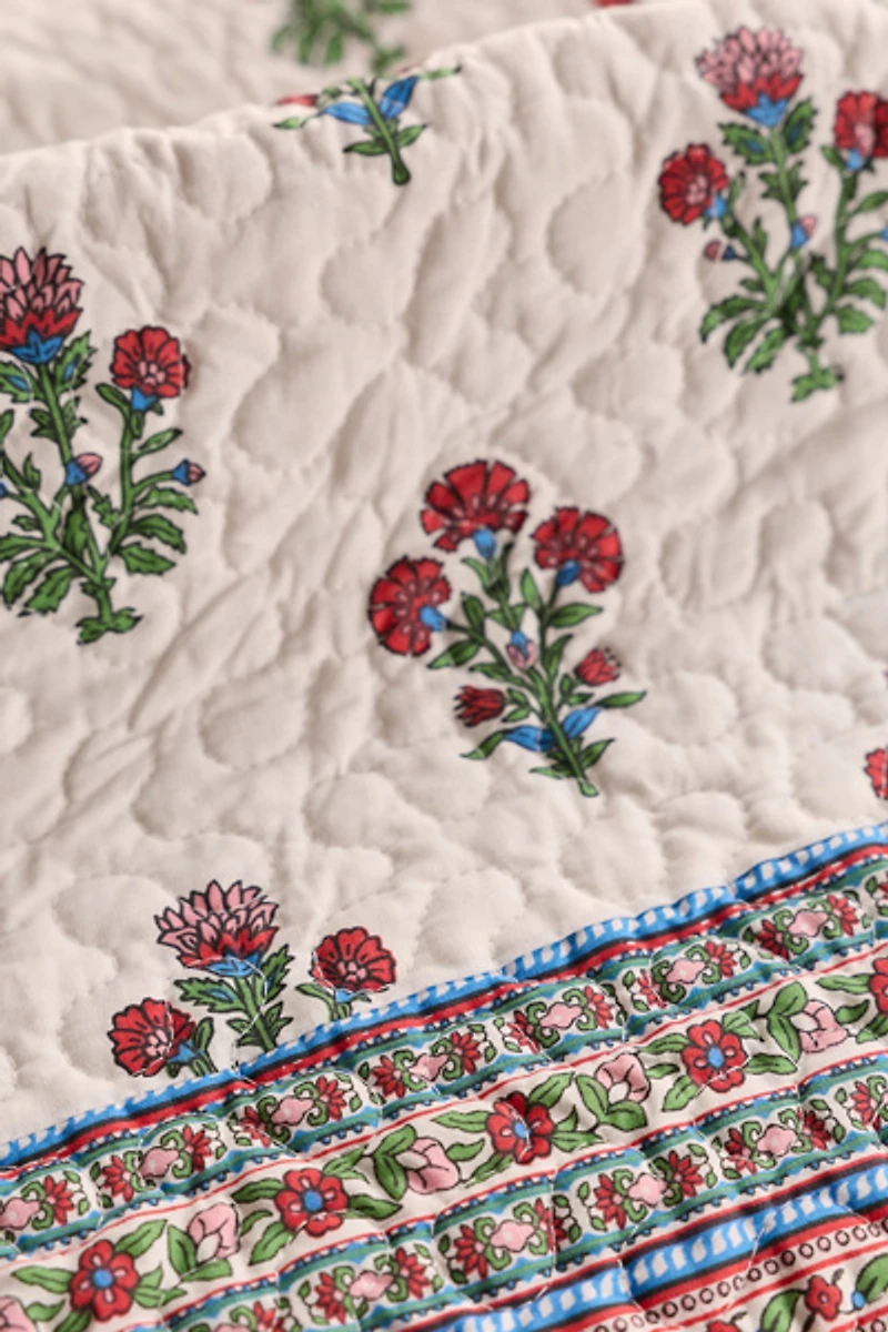 Serena Floral Reversible Cotton Quilt Set