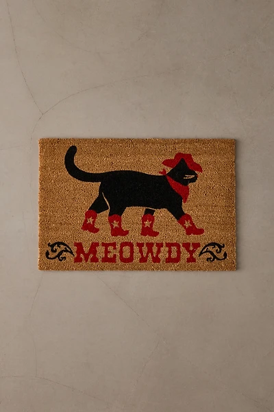Meowdy Western Cat Textural Coir Doormat