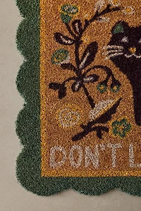 Don’t Let The Cats Out Scalloped Coir Doormat
