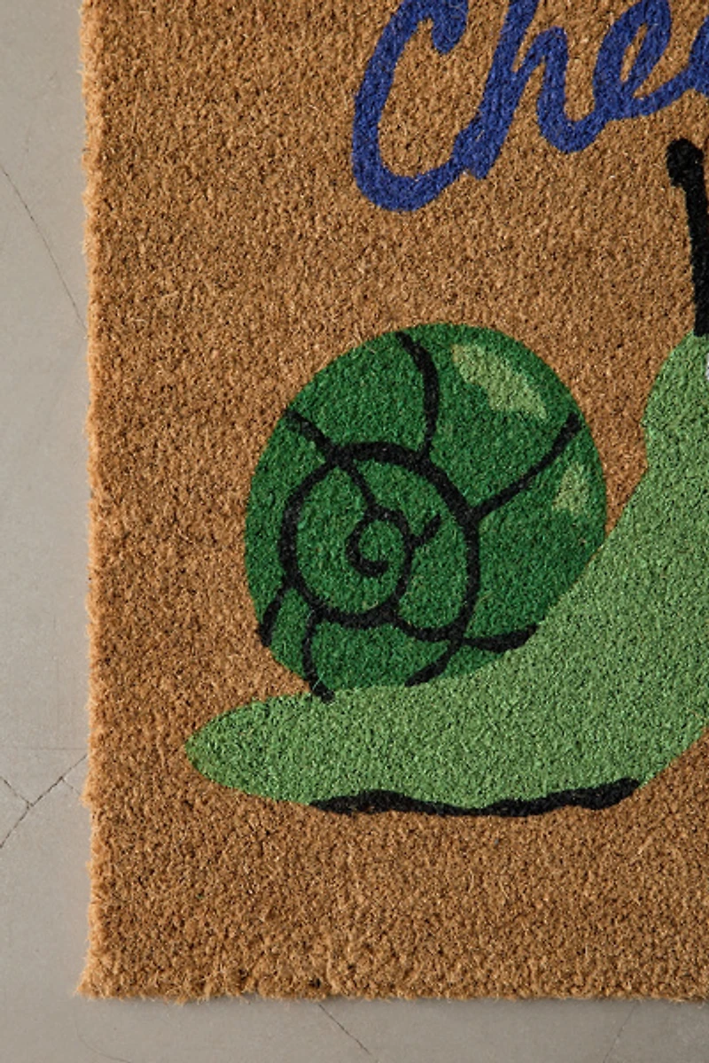 Cheers Snails Printed Coir Doormat