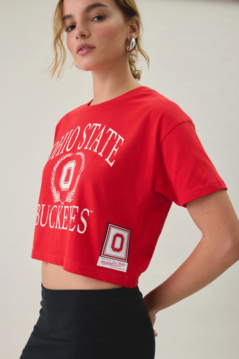 Mitchell & Ness NCAA Mascot Graphic Boxy Cropped Tee