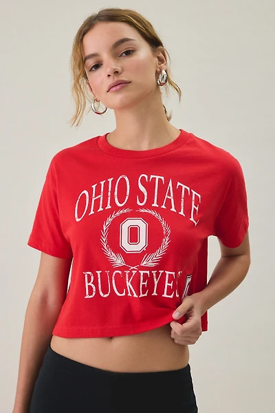 Mitchell & Ness NCAA Mascot Graphic Boxy Cropped Tee