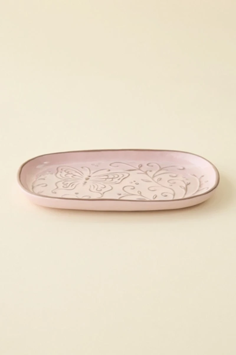 Boho Butterfly Ceramic Serving Plate