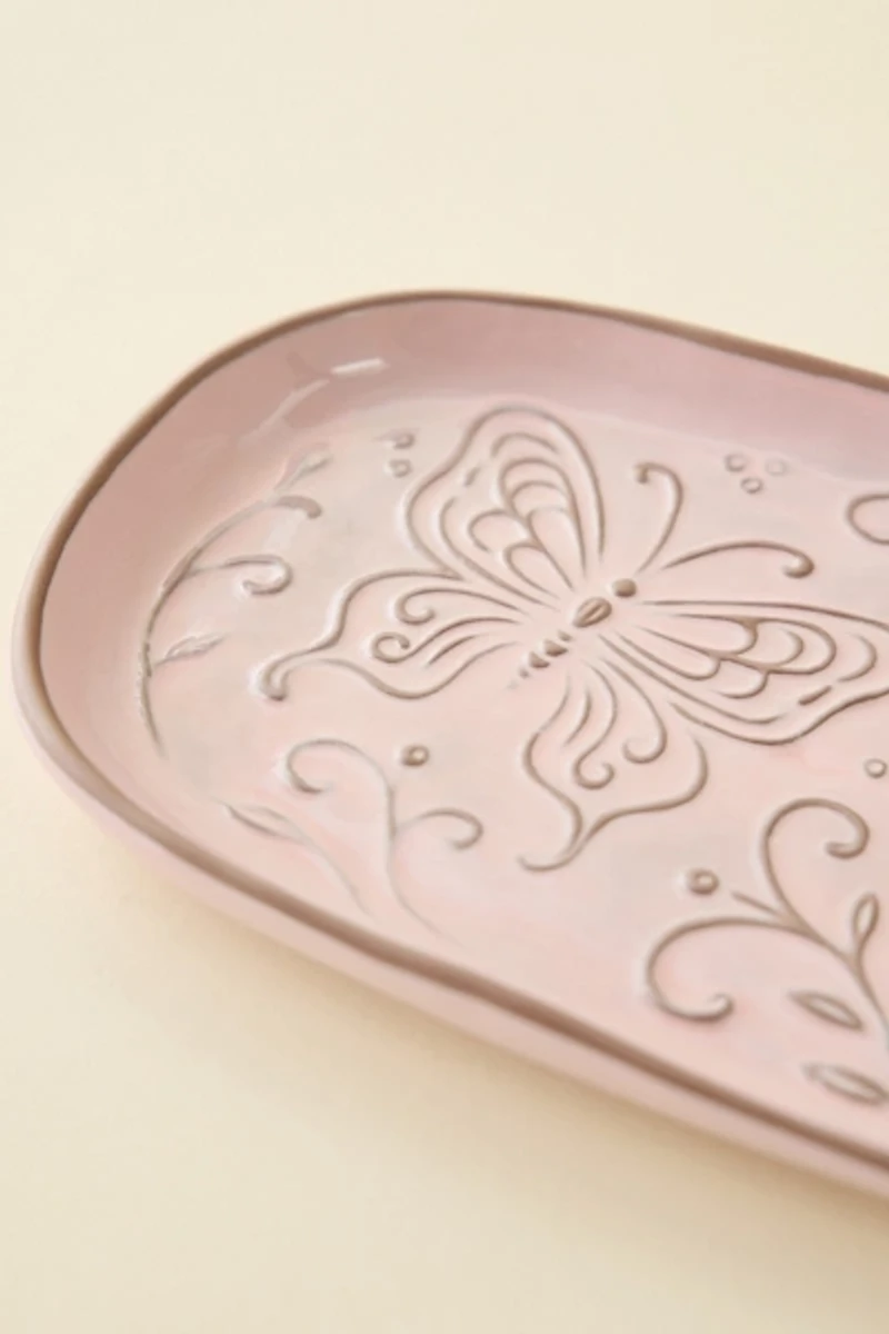 Boho Butterfly Ceramic Serving Plate