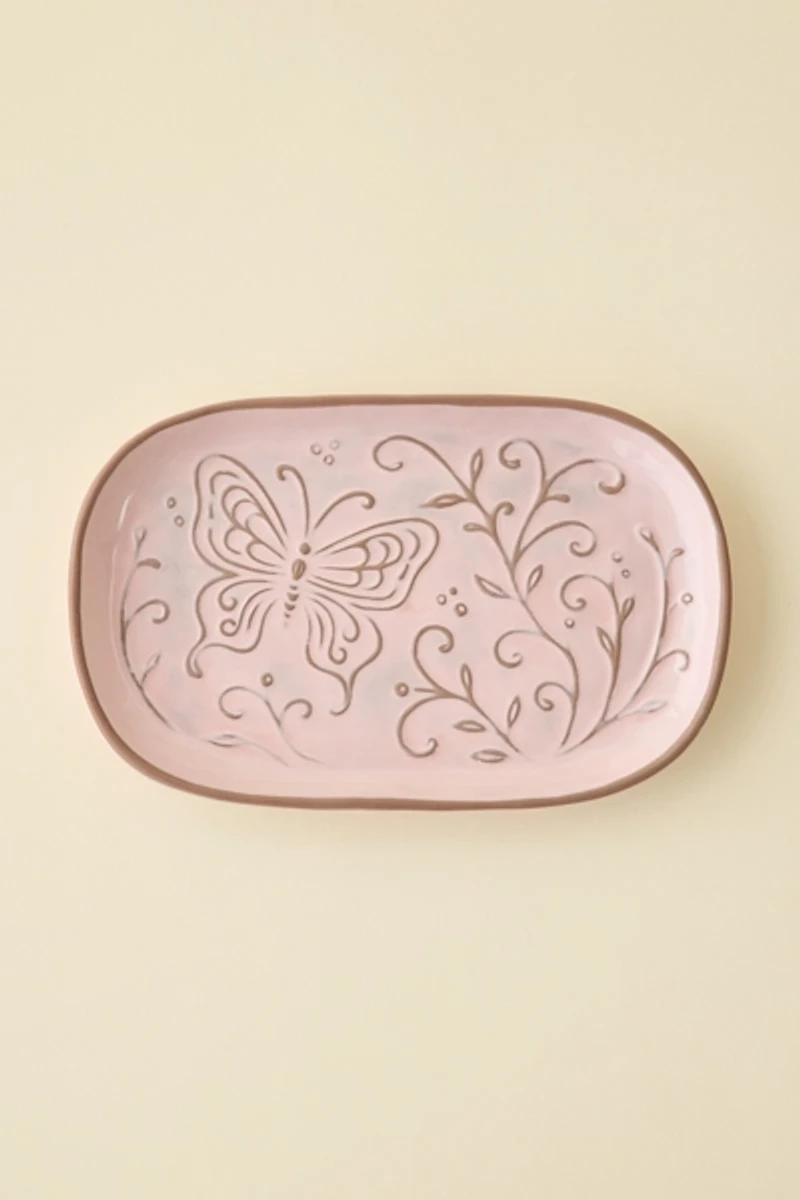 Boho Butterfly Ceramic Serving Plate