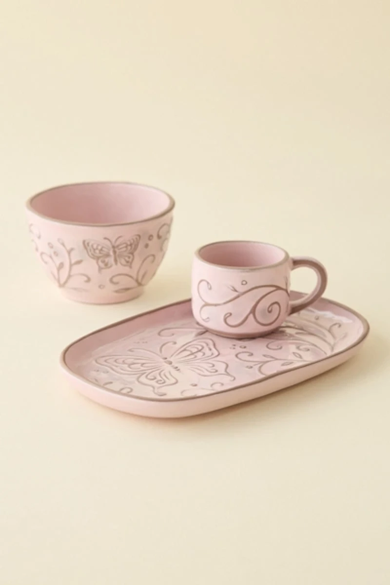 Boho Butterfly Ceramic Serving Plate