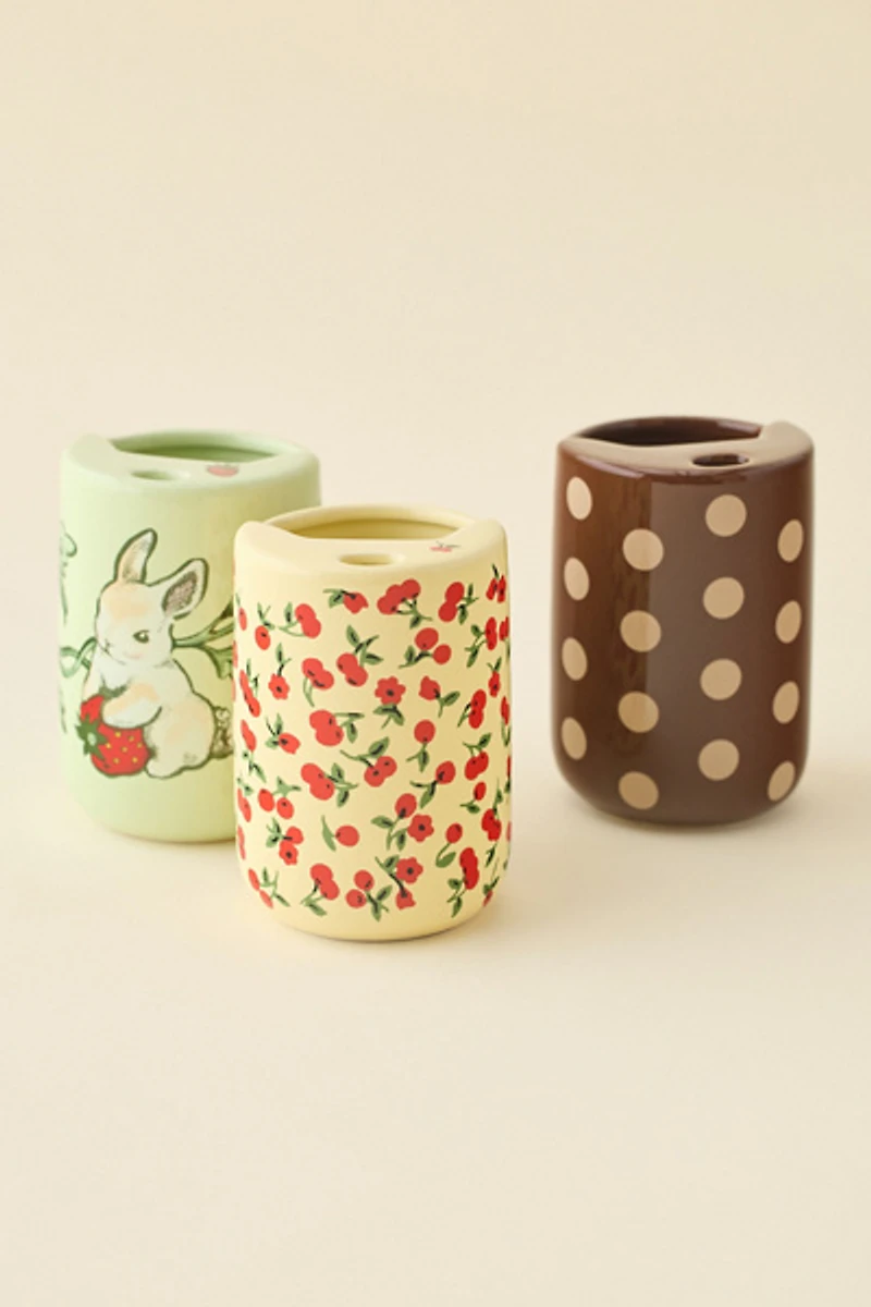 Patterned Matcha Ceramic Sipper