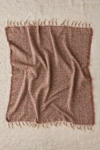 Leopard Print Woven Throw Blanket
