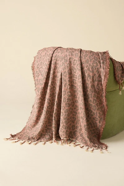 Leopard Print Woven Throw Blanket